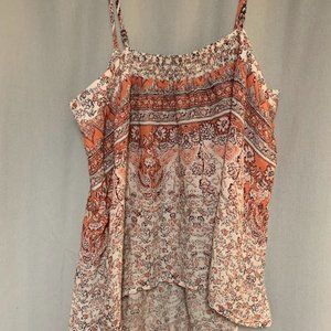 Lucky Brand Tank Top Patterned Pink and Cream in Size Medium